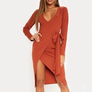 Pretty Little Thing Midi Wrap Dress
